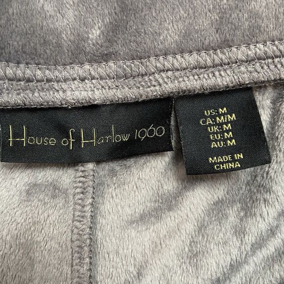 House Of Harlow 1960 Velour Velvet Jogger Pants Gray Size Medium - Picture 3 of 8